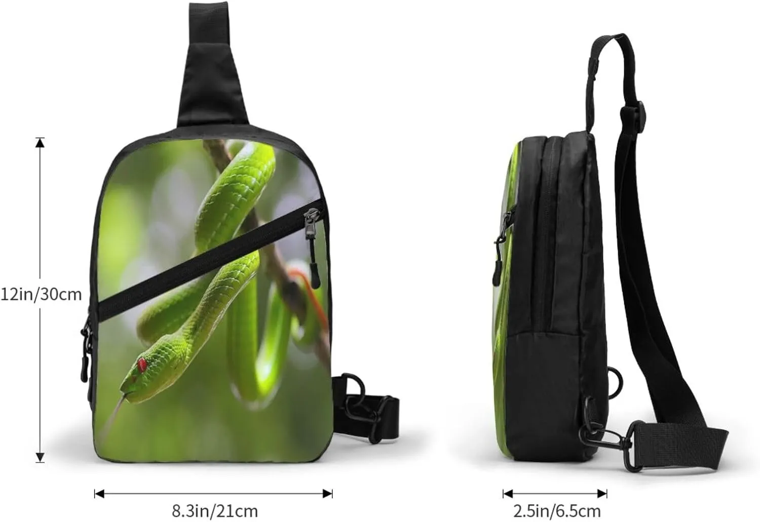 Snake Sling Bag for Men Women, Small Crossbody Sling Backpack Shoulder Chest Bag, Anti Theft Travel Hiking Sports