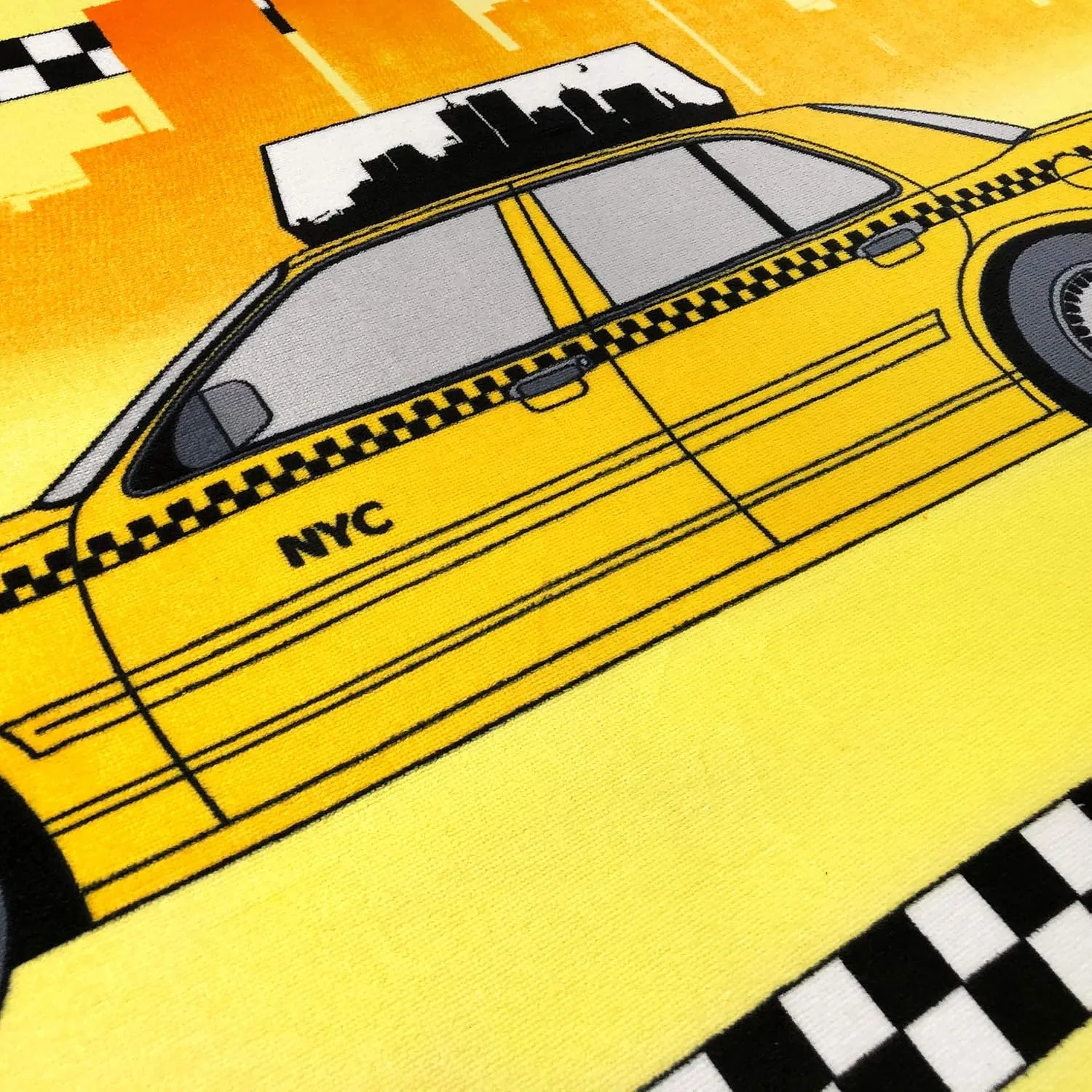 Softerry NYC Yellow Cab Beach Towel 30 x 60 inches 100% Cotton (New York Taxi, 1 Towel - 30" x 60")