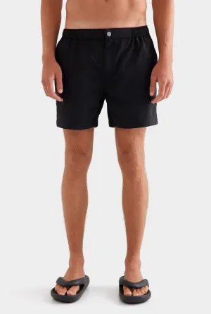 Solid Snaplock Swim Short - Black