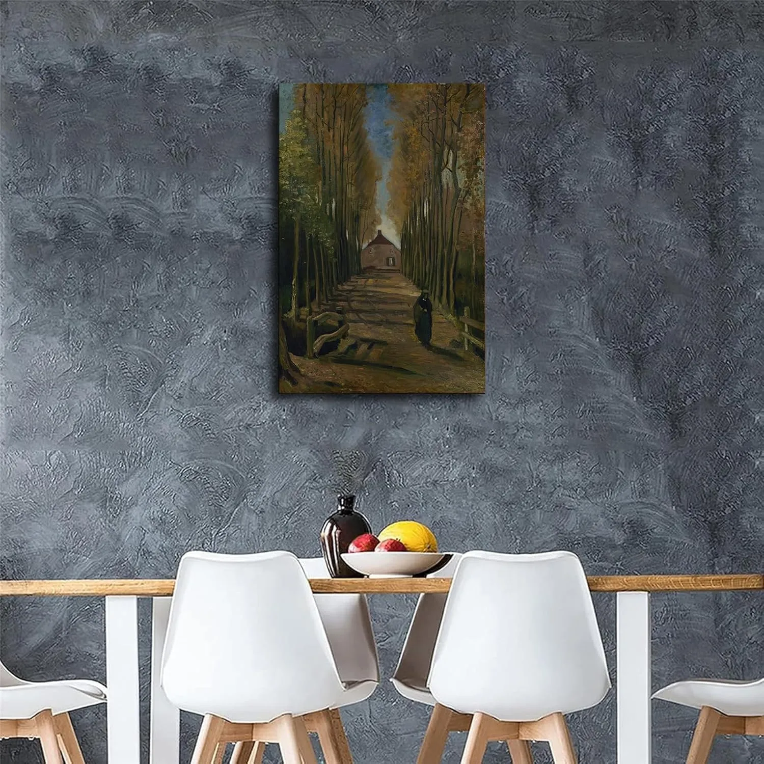 SongYul Avenue of Poplars in Autumn By Vincent Van Gogh Poster Canvas Wall Art Painting Print Painting Suitable for Bedroom Dormitory Living Room and Other-Unframe-style-12x18inch(30x45cm)