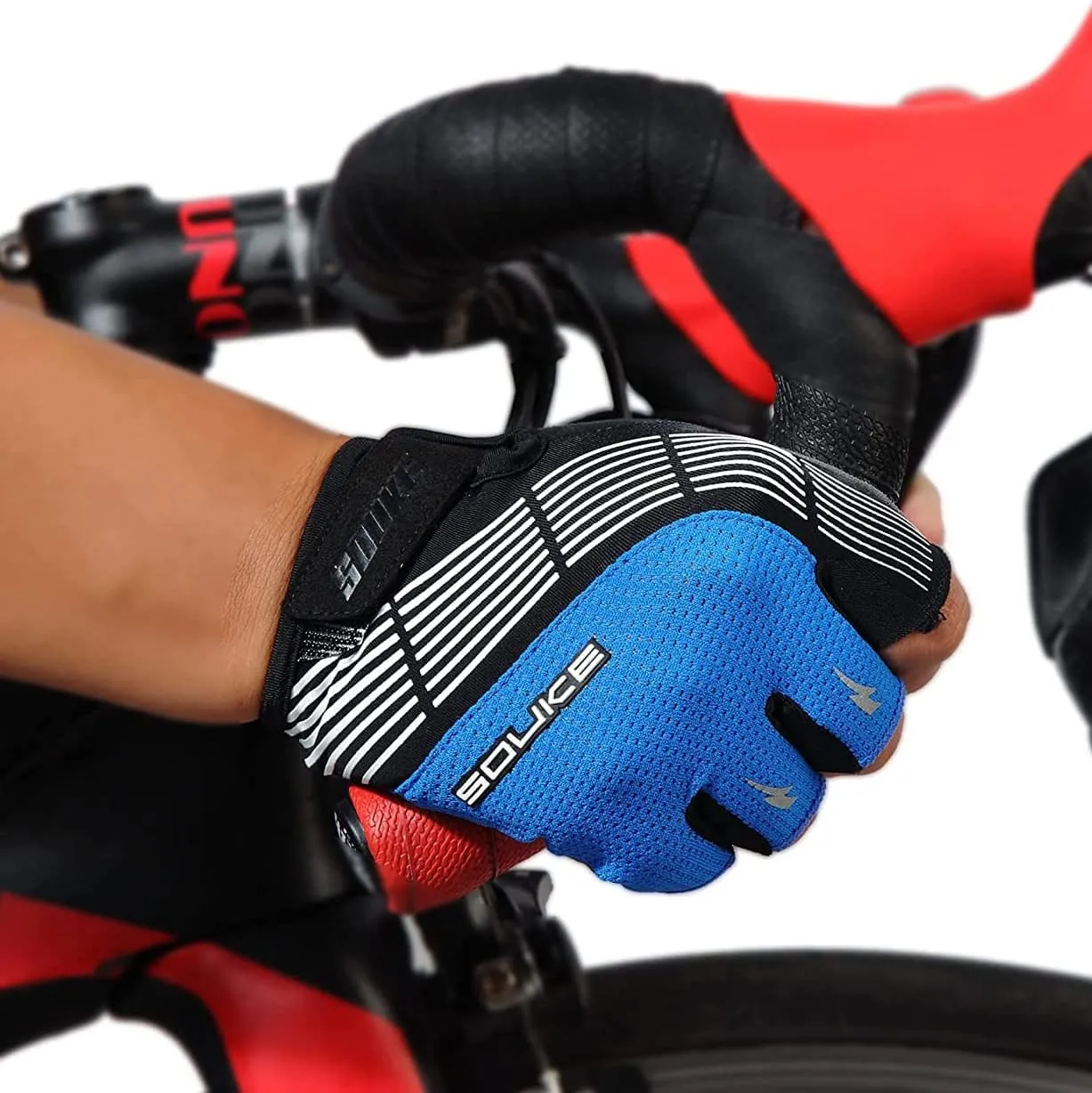 Souke Sports Cycling Bike Gloves - Padded Half Finger Bicycle Gloves with Shock-Absorbing, Anti-Slip, Breathable MTB & Road Biking Features for Men & Women