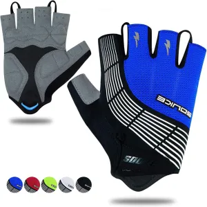 Souke Sports Cycling Bike Gloves - Padded Half Finger Bicycle Gloves with Shock-Absorbing, Anti-Slip, Breathable MTB & Road Biking Features for Men & Women