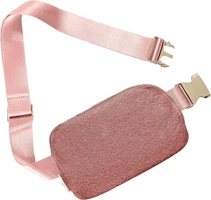 Southern Couture Textured Plush Polyester One Size Fits Most Adjustable Waist or Crossbody Bag Purse Sling