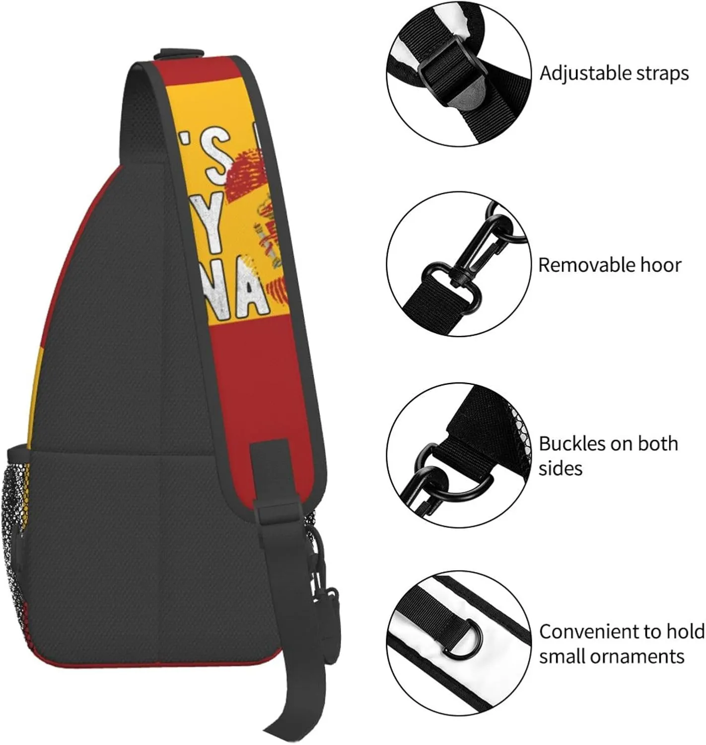 Spanish Its In My Dna Men Crossbody Chest Bag One Shoulder Strap Sling Backpack