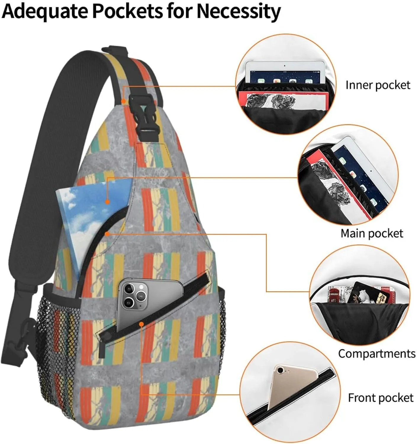 Spearfishing Sling Bag Crossbody Backpack Shoulder Casual Daypack Bag for Men Women