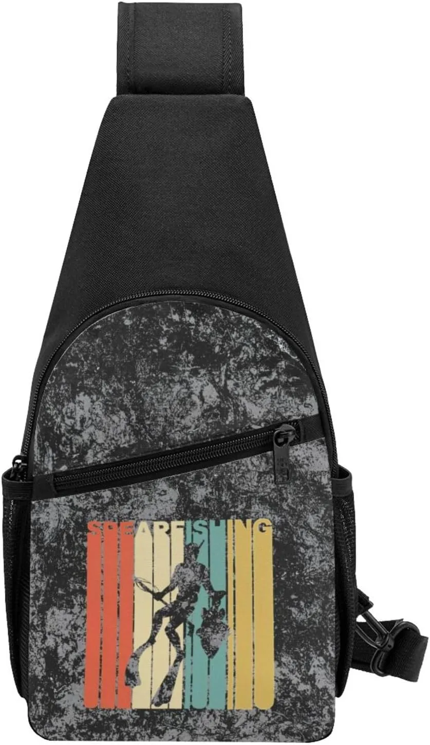 Spearfishing Sling Bag Crossbody Backpack Shoulder Casual Daypack Bags for Men Women