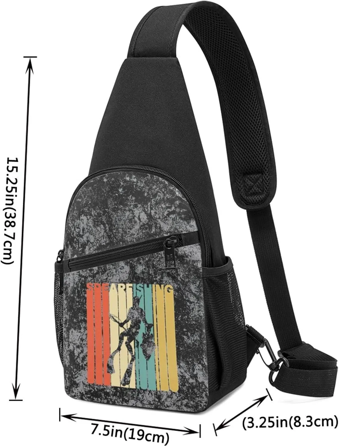 Spearfishing Sling Bag Crossbody Backpack Shoulder Casual Daypack Bags for Men Women