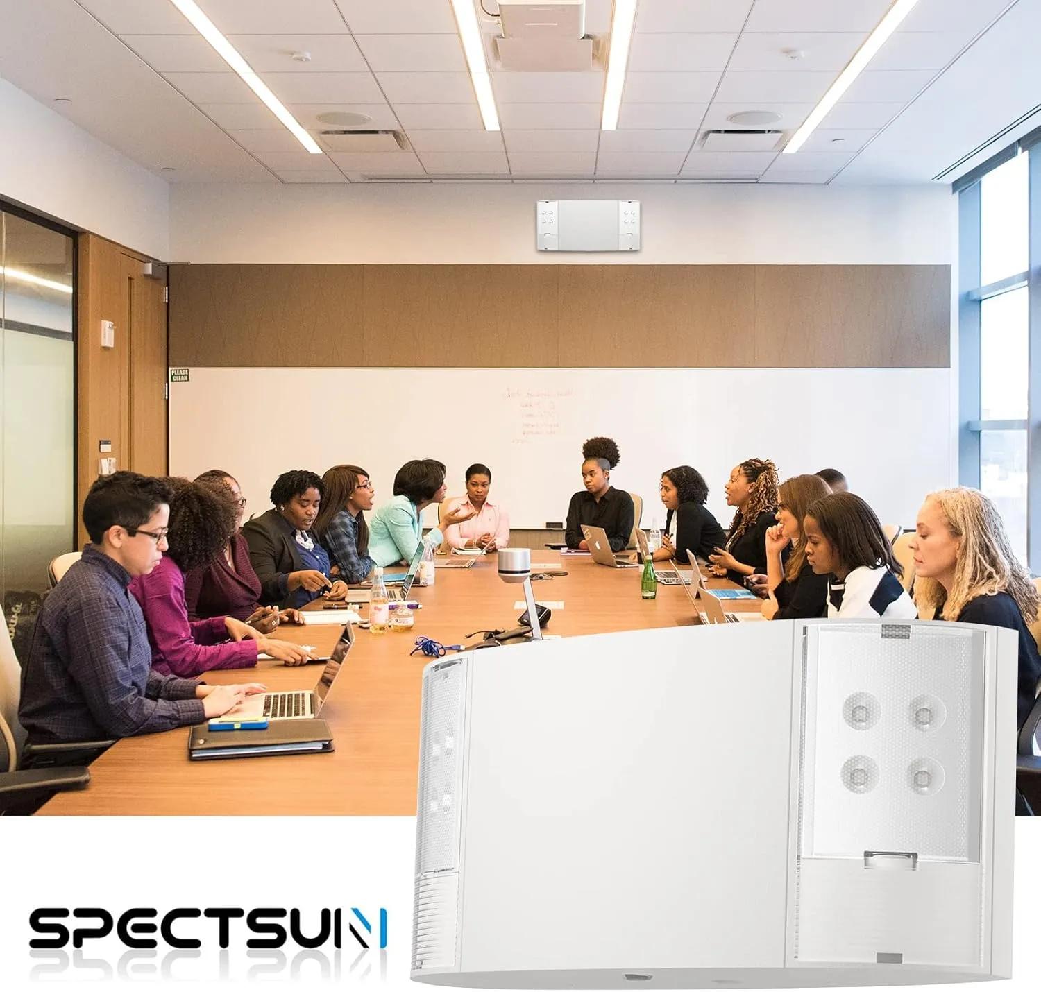 Spectsun 1 Pack LED Emergency Lighting with Battery Backup - Two Square Heads White Commercial Emergency Lights -UL Listed-AC 120/277V-Hardwired Emergency Exit Light Fixtures for Business/Home