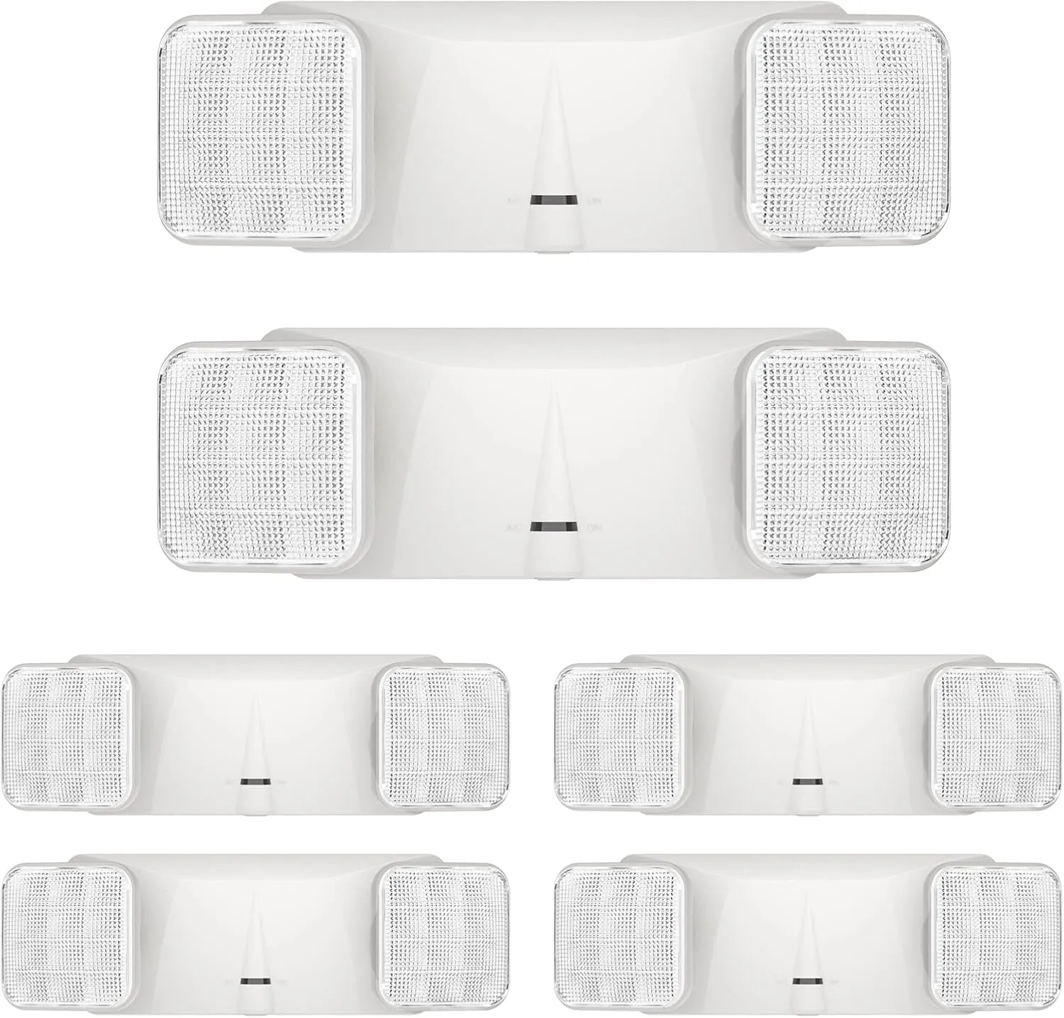 SPECTSUN 6 Packs UL Listed- Led Emergency Lights for Business, with Battery Backup,Hard Wired, UL 924 Certified,AC 120/277V,Two Head Adjustable LED Emergency Lighting.