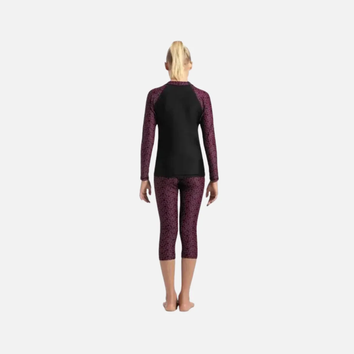 Speedo Girl's Boomstar Long Sleeve Suntop -Black/Electric Pink