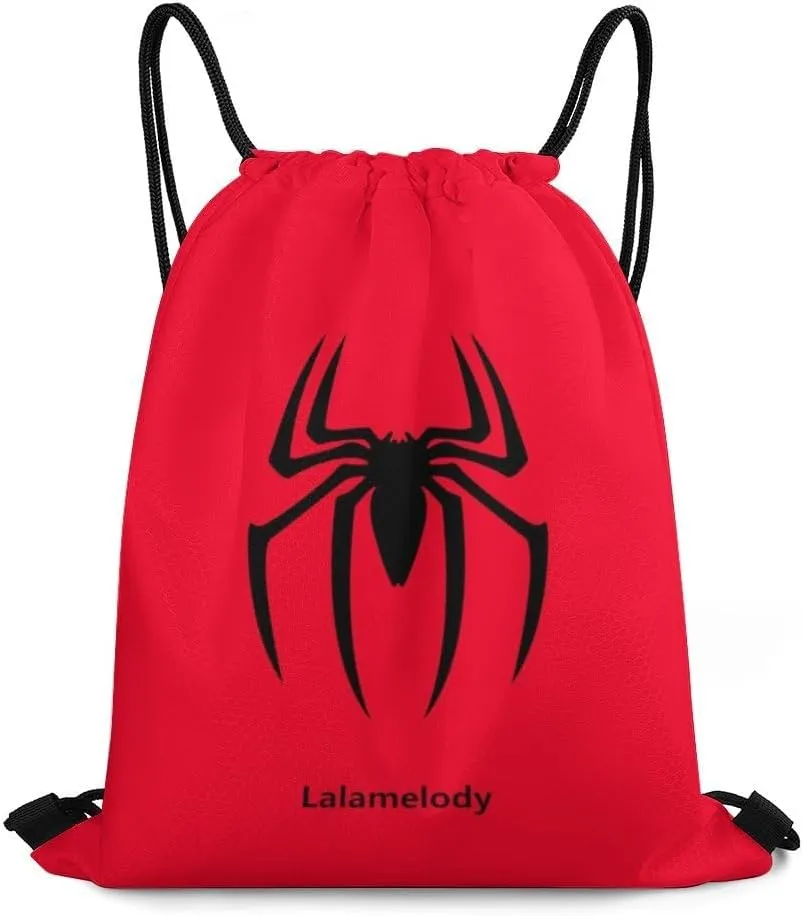 Spider Red Drawstring Backpack for Women Men Waterproof Sackpack Travel Swimming Sports Gym Camping Shopping Bag