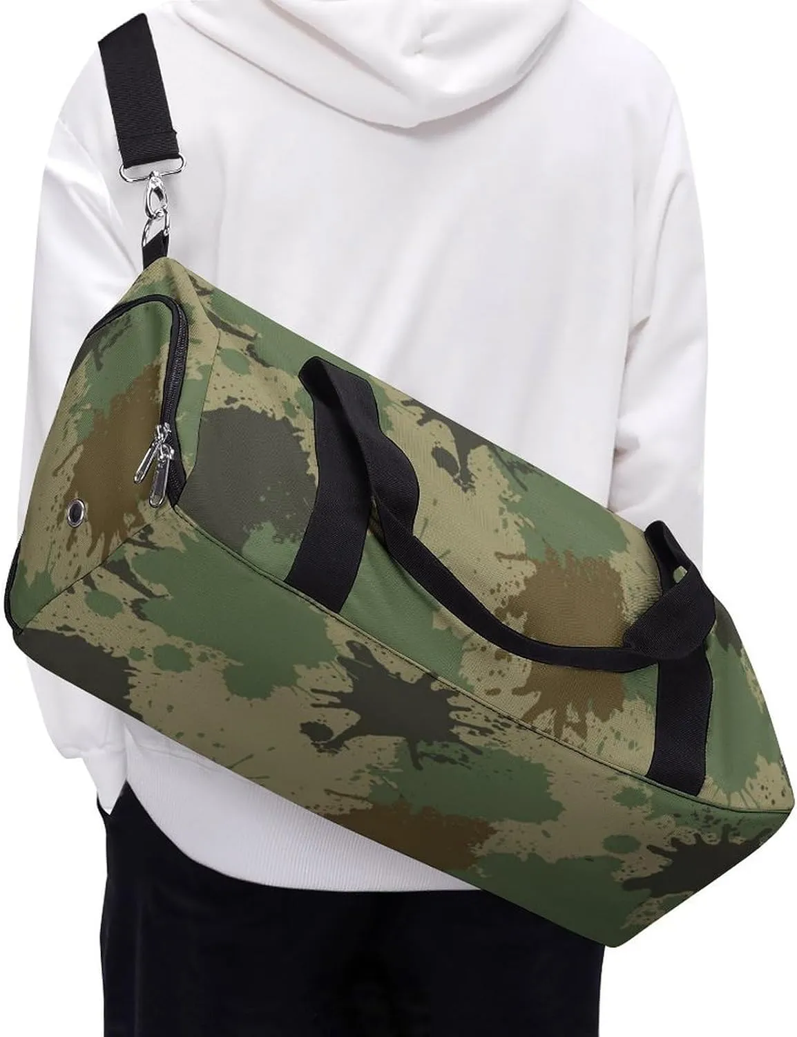 Splash Camouflage Fitness Large Gym Bag for Unisex with Shoe Compartment & Wet Pocket