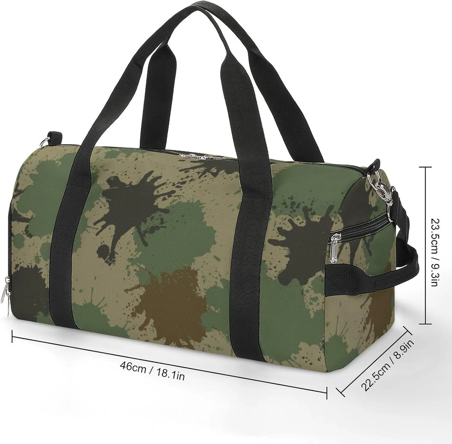 Splash Camouflage Fitness Large Gym Bag for Unisex with Shoe Compartment & Wet Pocket