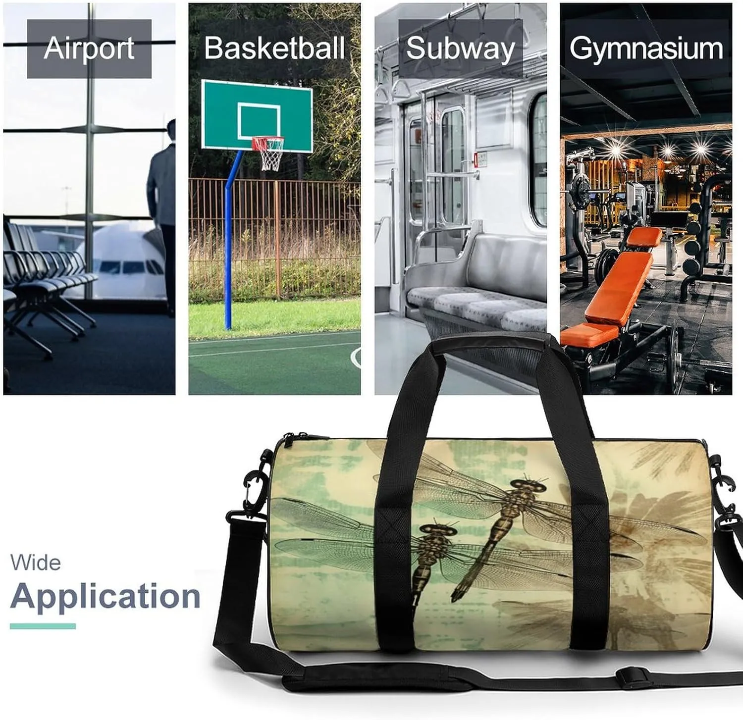 Sport Gym Bag for Women Men,A Dog Cylindrical Travel Duffel Bag with Adjustable Straps for Travel, Sports, Workout