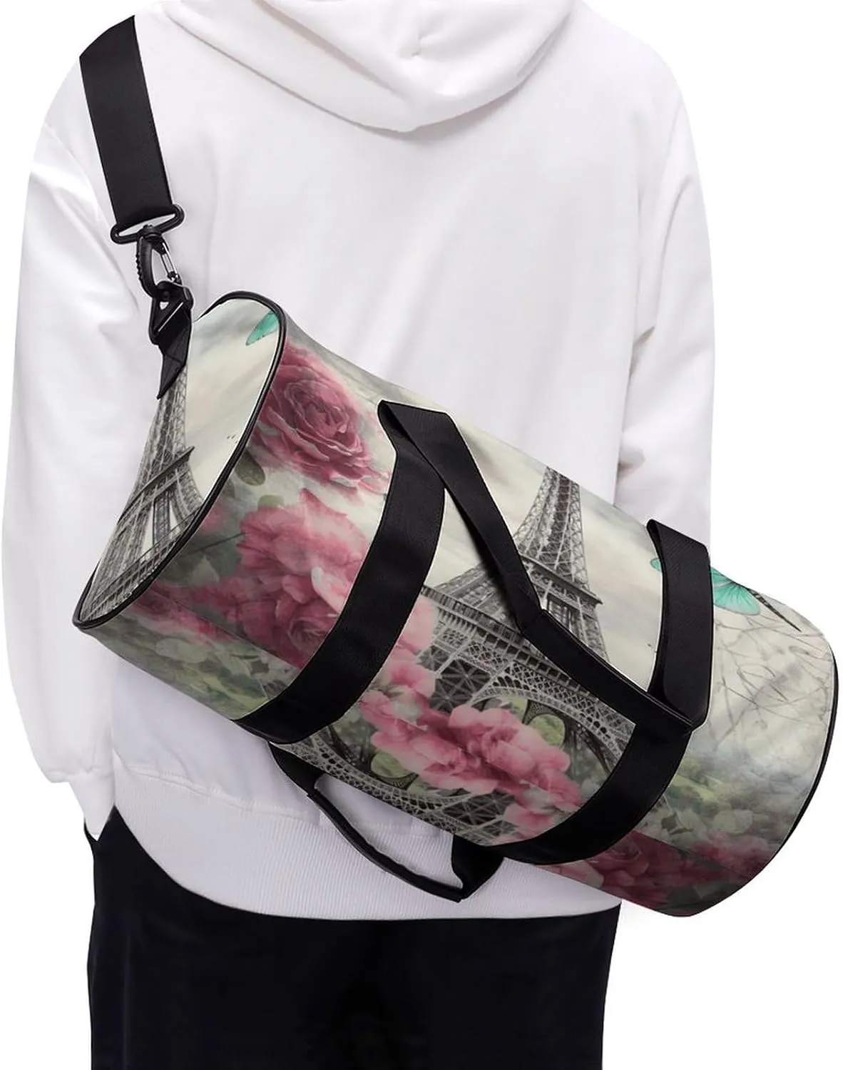 Sport Gym Bag for Women Men,A Dog Cylindrical Travel Duffel Bag with Adjustable Straps for Travel, Sports, Workout