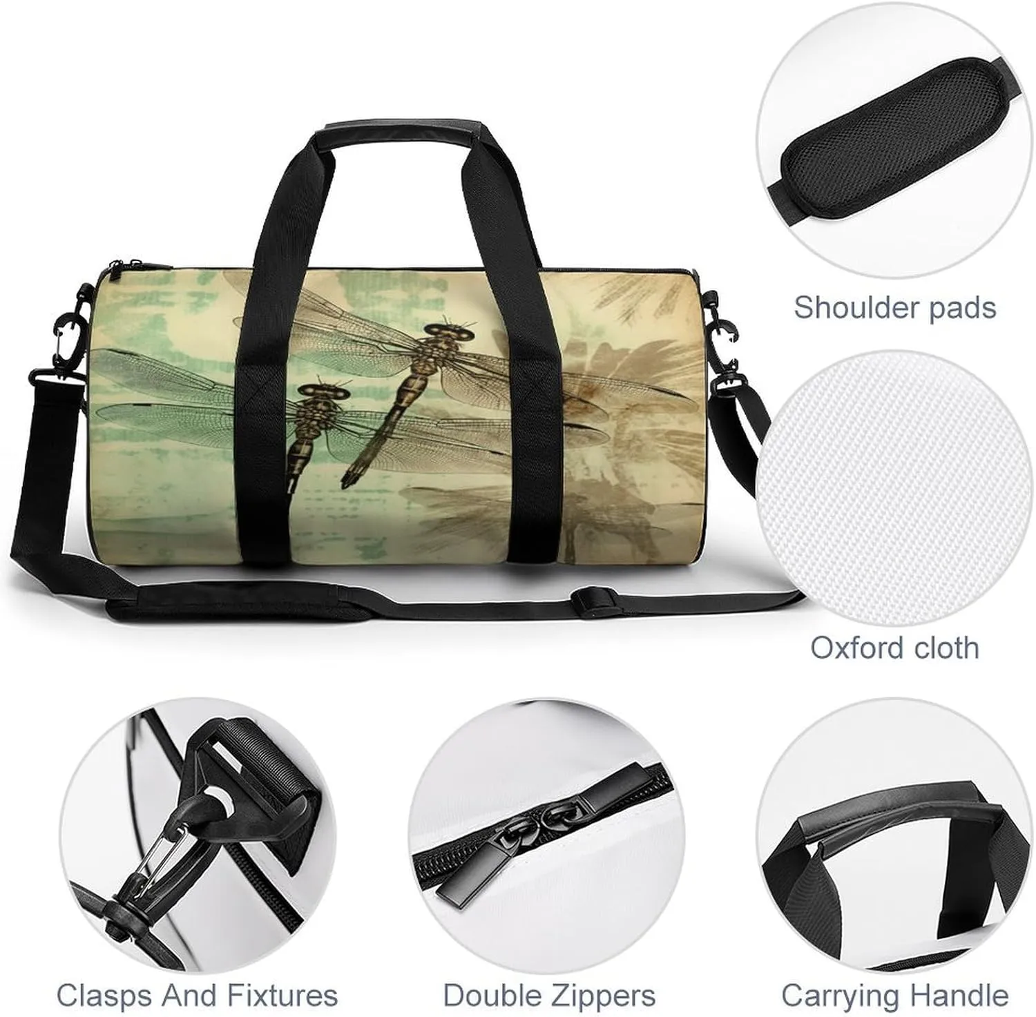 Sport Gym Bag for Women Men,A Dog Cylindrical Travel Duffel Bag with Adjustable Straps for Travel, Sports, Workout