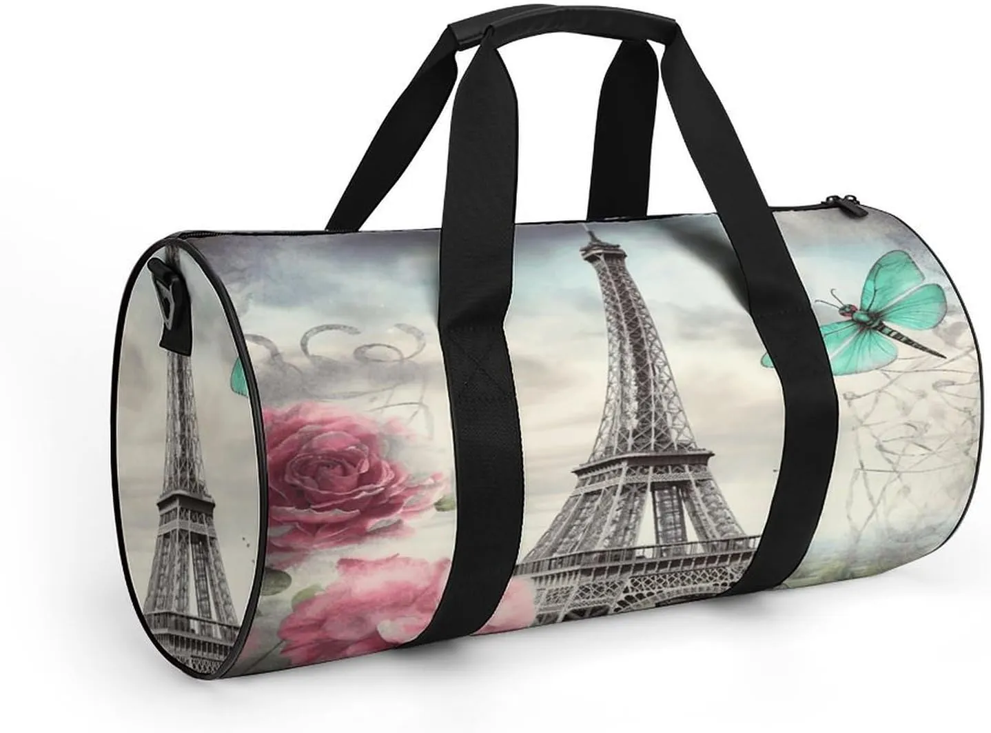 Sport Gym Bag for Women Men,A Dog Cylindrical Travel Duffel Bag with Adjustable Straps for Travel, Sports, Workout