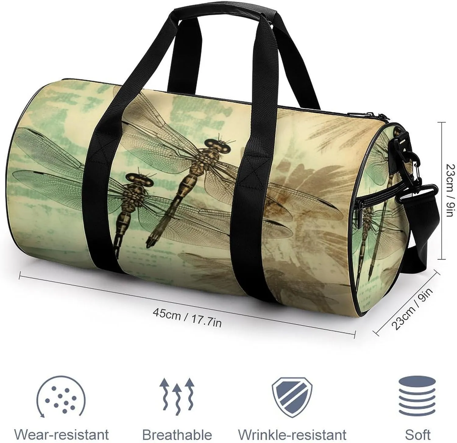 Sport Gym Bag for Women Men,A Dog Cylindrical Travel Duffel Bag with Adjustable Straps for Travel, Sports, Workout