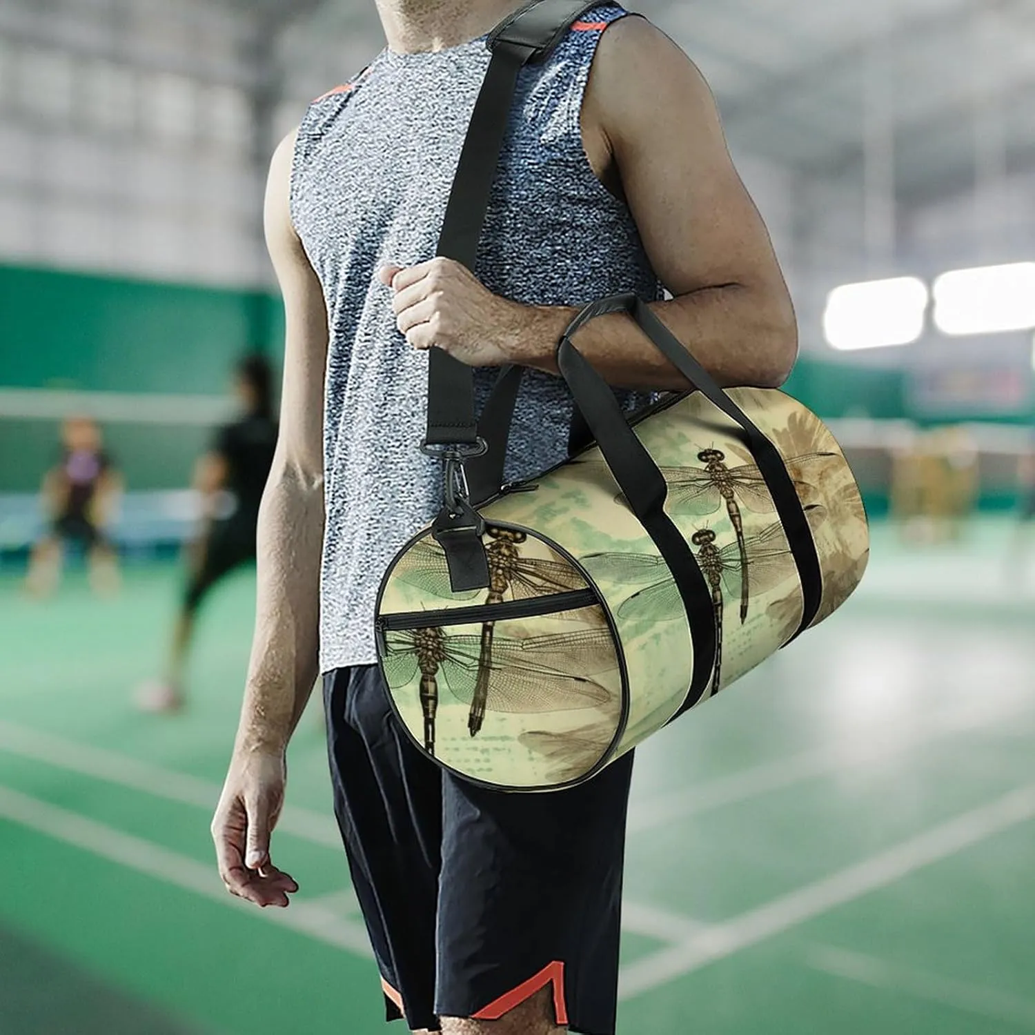 Sport Gym Bag for Women Men,A Dog Cylindrical Travel Duffel Bag with Adjustable Straps for Travel, Sports, Workout