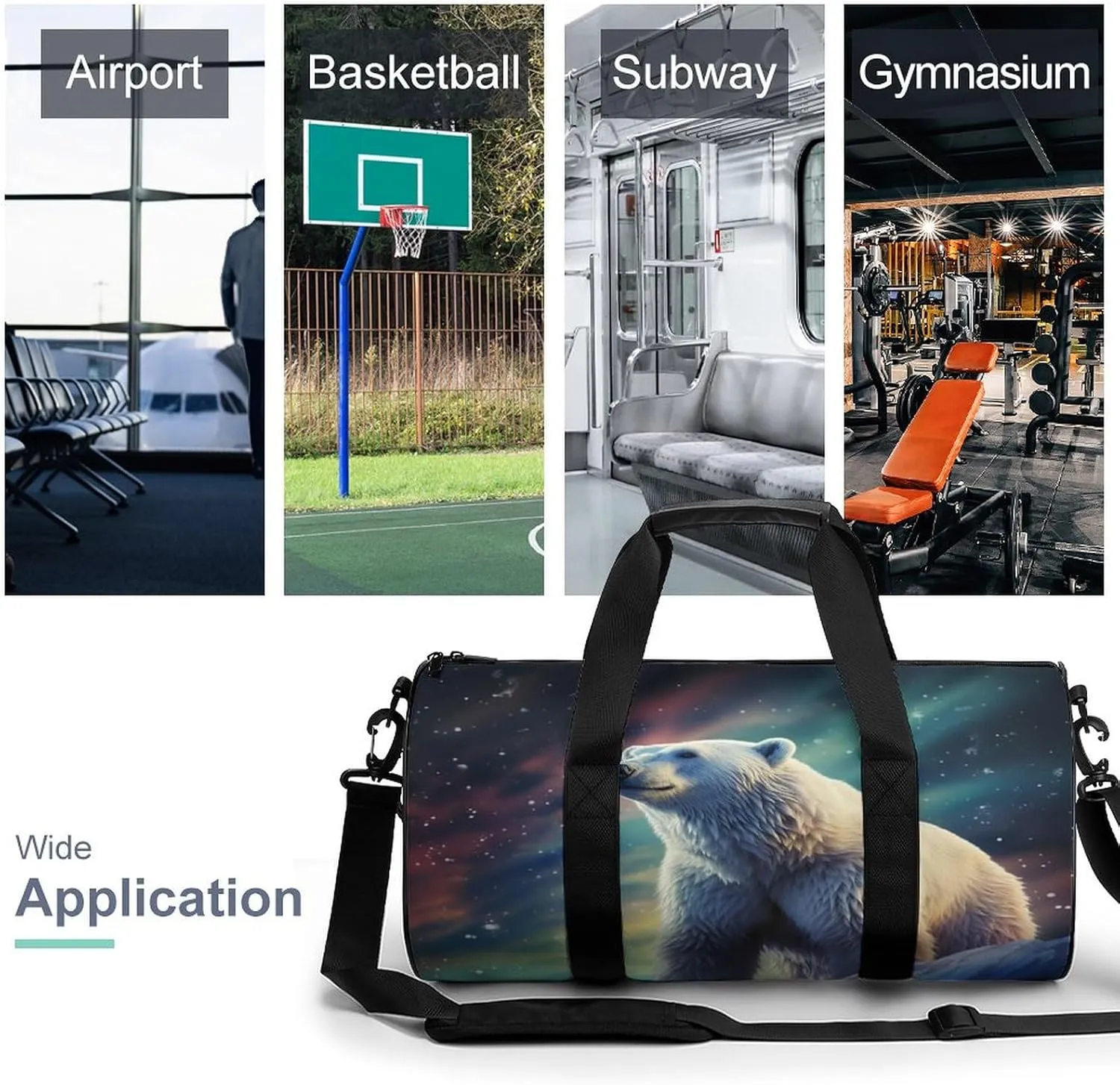 Sport Gym Bag for Women Men,Owl Cylindrical Travel Duffel Bag with Adjustable Straps for Travel, Sports, Workout