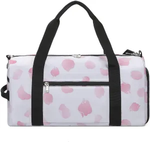 Sport Gym Duffel with Shoe Compartment Wet Pocket, Petals-apples-flowers Shoulder Travel Bag for Women Men