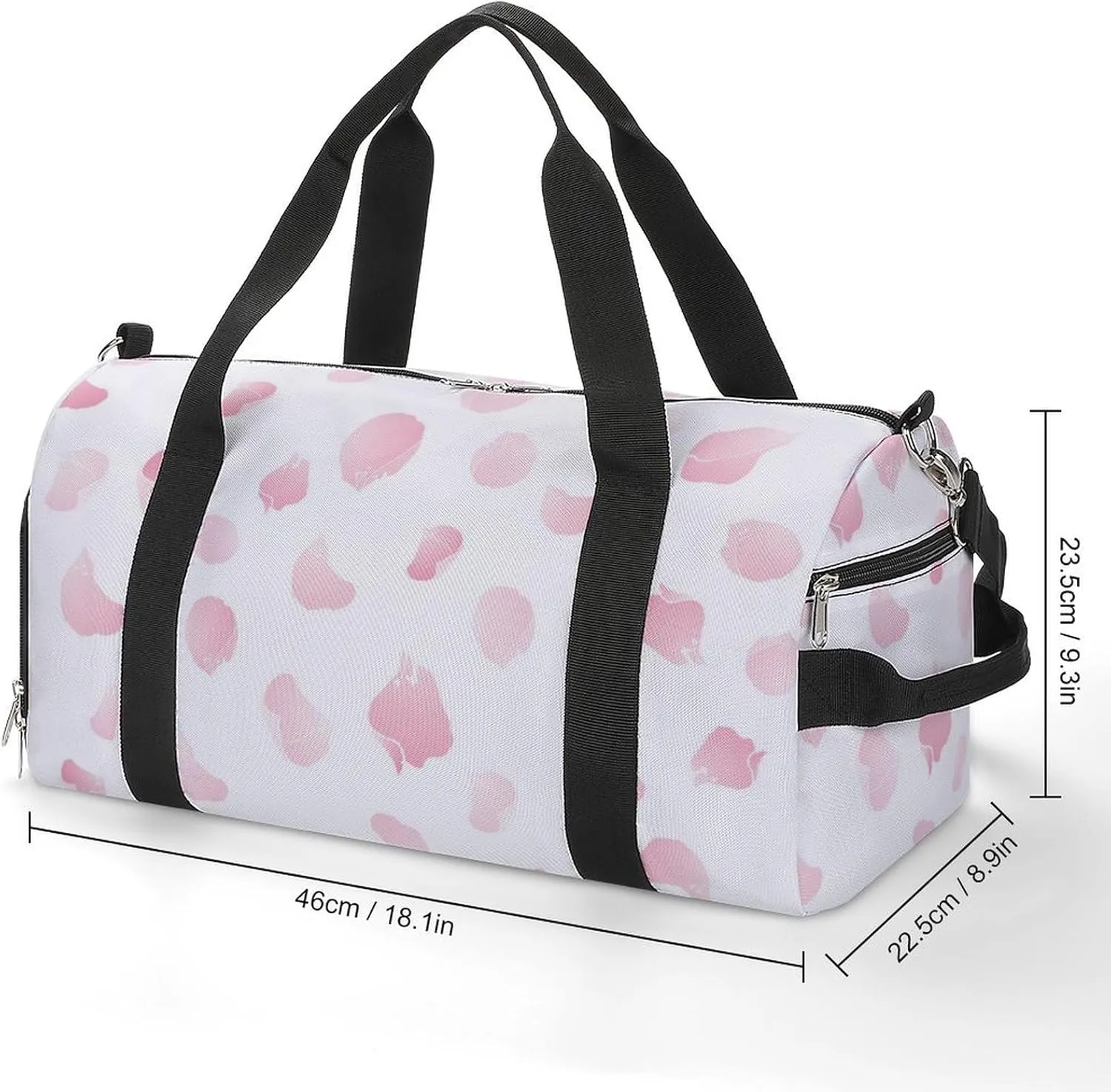 Sport Gym Duffel with Shoe Compartment Wet Pocket, Petals-apples-flowers Shoulder Travel Bag for Women Men