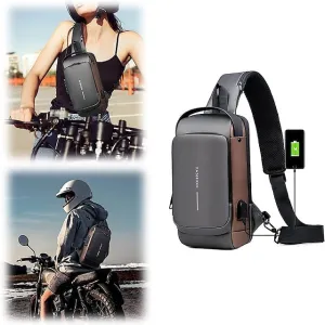 Sport Sling Backpack Anti-theft USB Charging Shoulder Bag Sling Bag Waterproof Shoulder Backpack Sports Crossbody Bag Back to School Gift