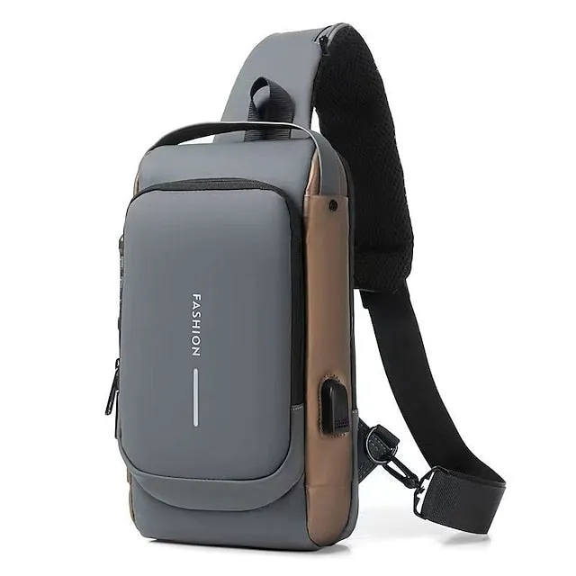 Sport Sling Backpack Anti-theft USB Charging Shoulder Bag Sling Bag Waterproof Shoulder Backpack Sports Crossbody Bag Back to School Gift