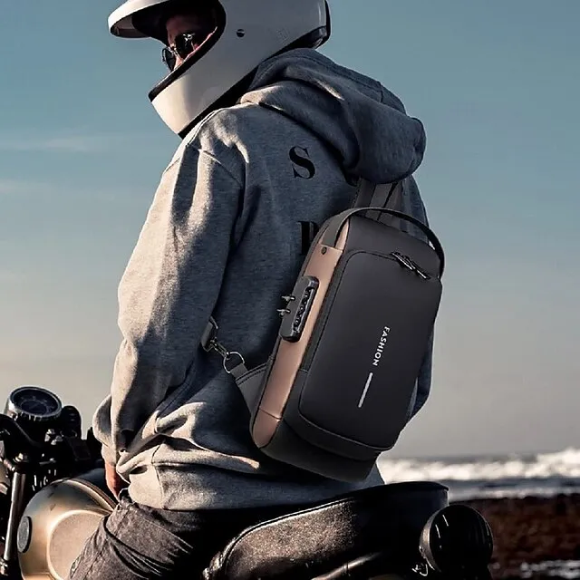 Sport Sling Backpack Anti-theft USB Charging Shoulder Bag Sling Bag Waterproof Shoulder Backpack Sports Crossbody Bag Back to School Gift