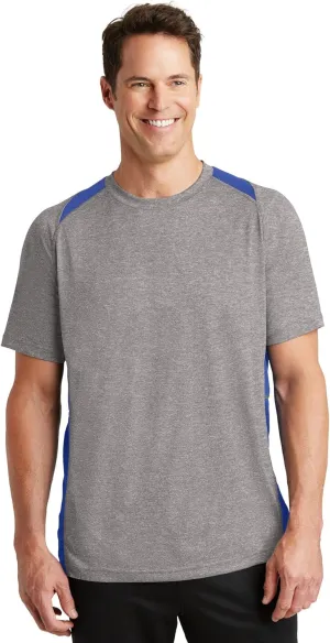 SPORT-TEK Heather Colorblock Contender Tee | Athletic T-Shirt for Men & Women, Workout Top for Running & Hiking, Spring & Summer Fashion