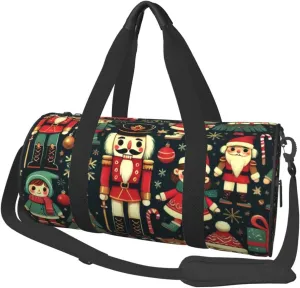Sports Duffel Bag Celebrate-Christmas-Dolls Foldable Travel Tote Bag Weekender Sleepover Carry On Bag