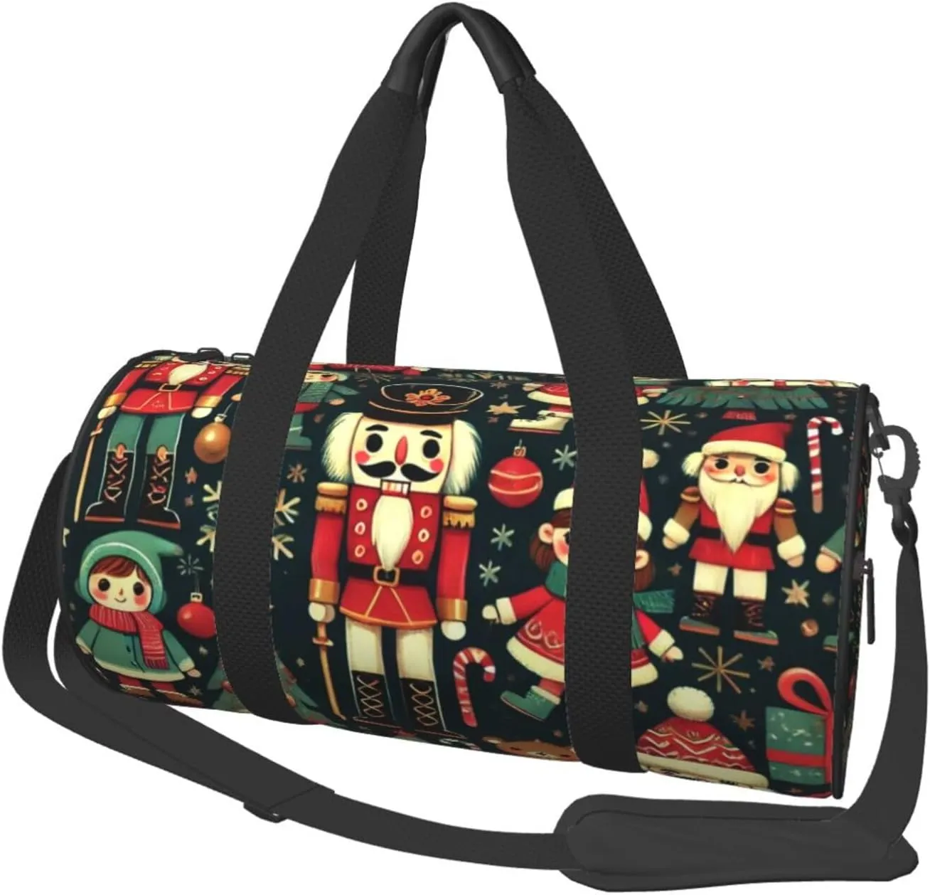 Sports Duffel Bag Celebrate-Christmas-Dolls Foldable Travel Tote Bag Weekender Sleepover Carry On Bag