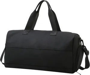 Sports Duffle Bag for Men Women Gym Bag with Shoes Compartment Waterproof Carry On Bag Large Capacity Travel Overnight Bag for Fitness Swimming (Black)
