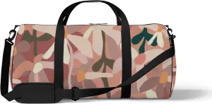 Sports Gym Bag for Women and Men Waterproof Abstract Flowers Pink Duffel Bag Lightweight Carryon Traveling Boarding Gripsack