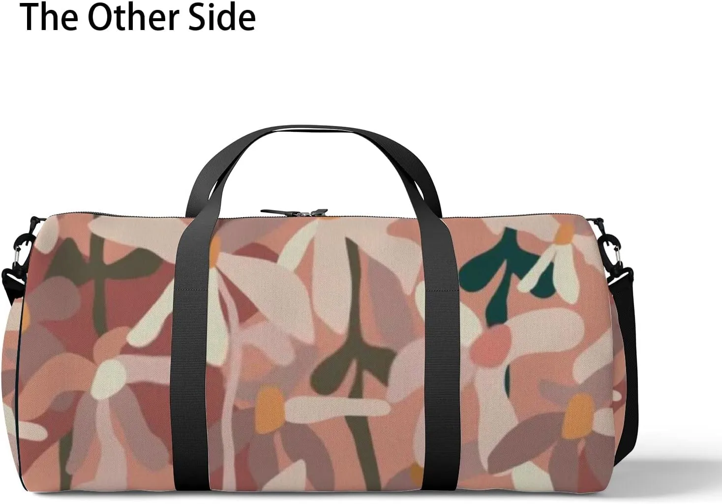 Sports Gym Bag for Women and Men Waterproof Abstract Flowers Pink Duffel Bag Lightweight Carryon Traveling Boarding Gripsack