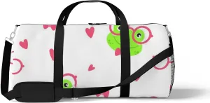 Sports Gym Bag for Women and Men Waterproof Cute Frogs Pattern Duffel Bag Lightweight Carryon Traveling Boarding Gripsack