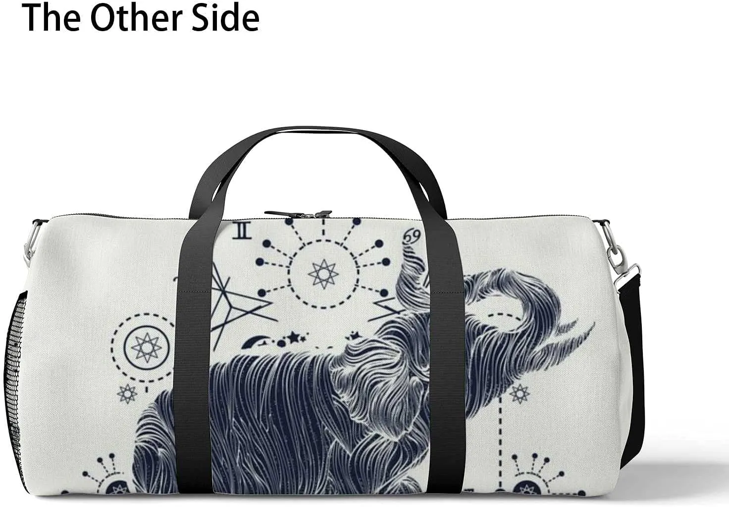 Sports Gym Bag for Women and Men Waterproof Elephant Art Style Duffel Bag Lightweight Carryon Traveling Boarding Gripsack