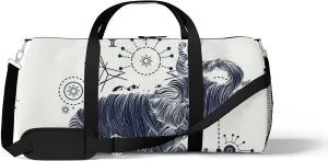 Sports Gym Bag for Women and Men Waterproof Elephant Art Style Duffel Bag Lightweight Carryon Traveling Boarding Gripsack