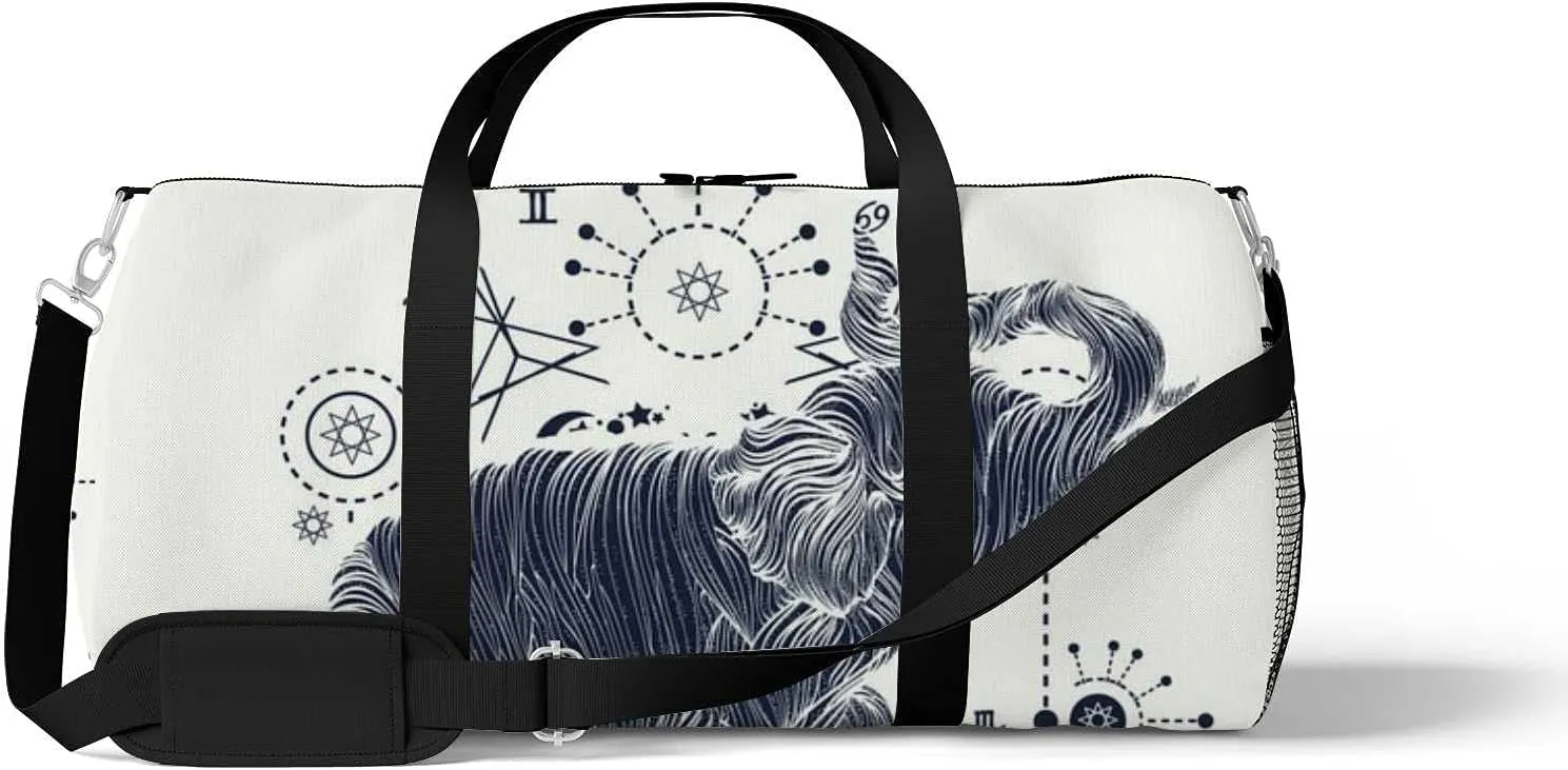Sports Gym Bag for Women and Men Waterproof Elephant Art Style Duffel Bag Lightweight Carryon Traveling Boarding Gripsack
