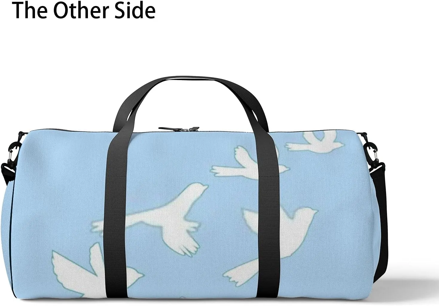 Sports Gym Bag for Women and Men Waterproof Flying Dove Bird Geometrical Cute Blue Duffel Bag Lightweight Carryon Traveling Boarding Gripsack