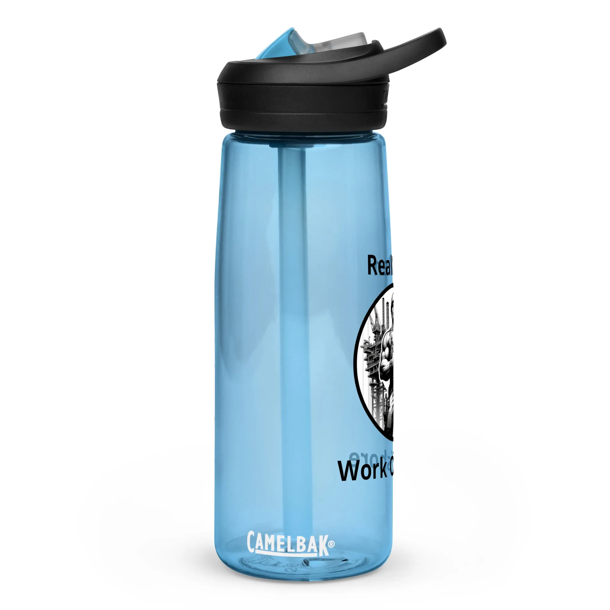 Sports water bottle - Real Men Work Offshore 1