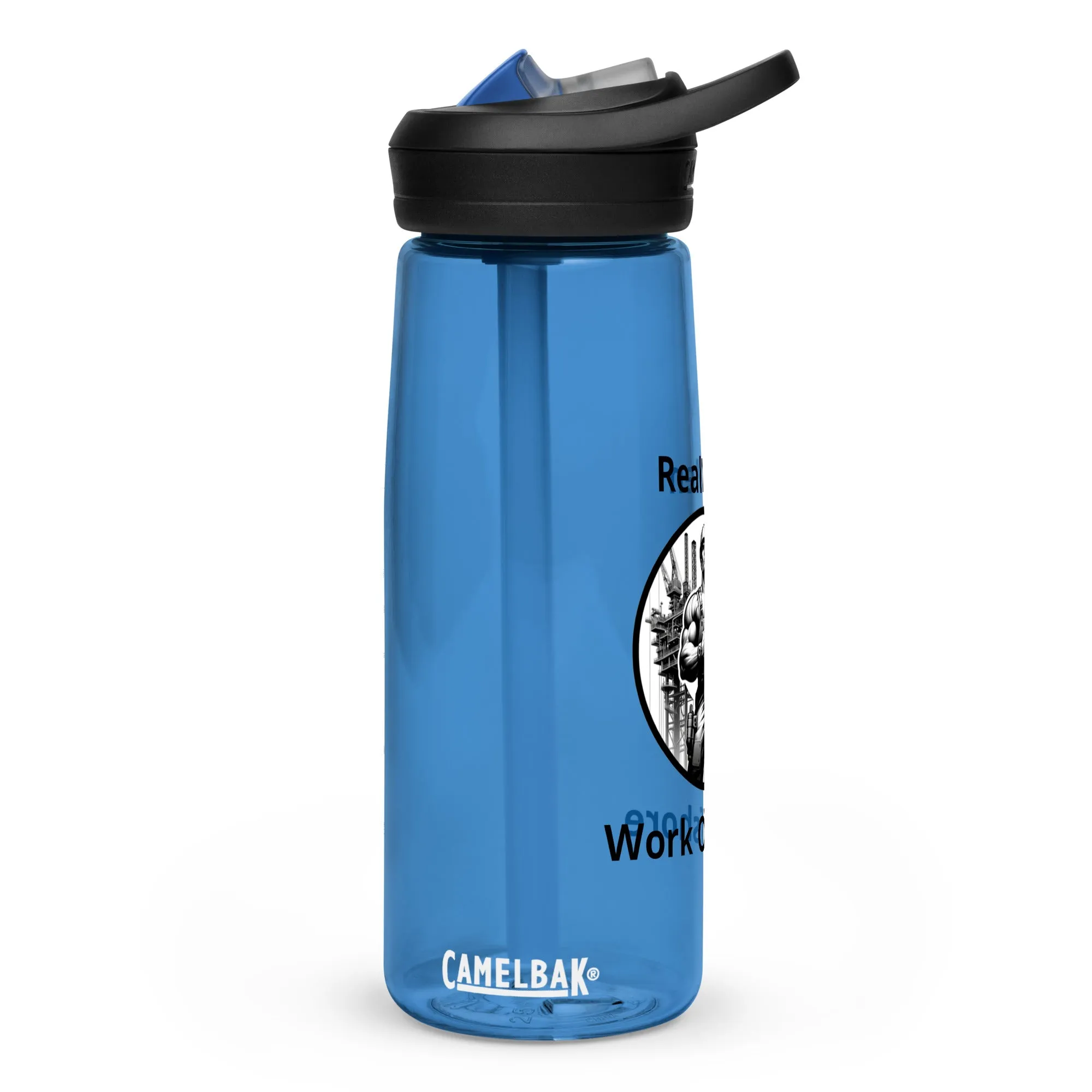 Sports water bottle - Real Men Work Offshore 1
