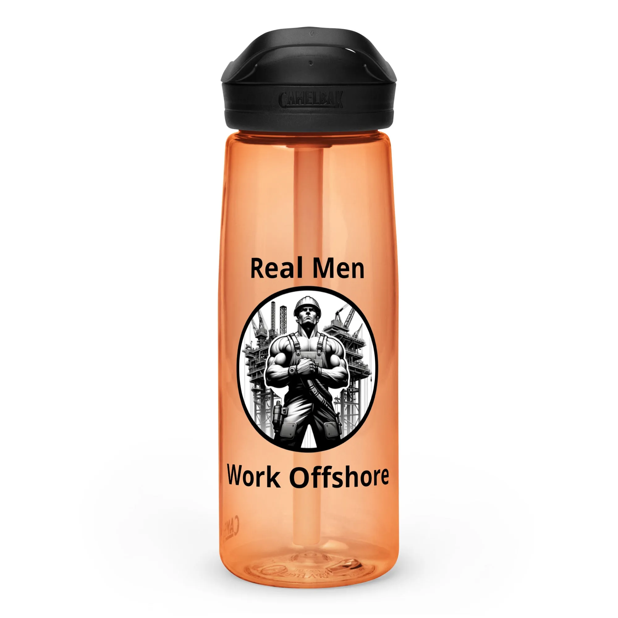 Sports water bottle - Real Men Work Offshore 1