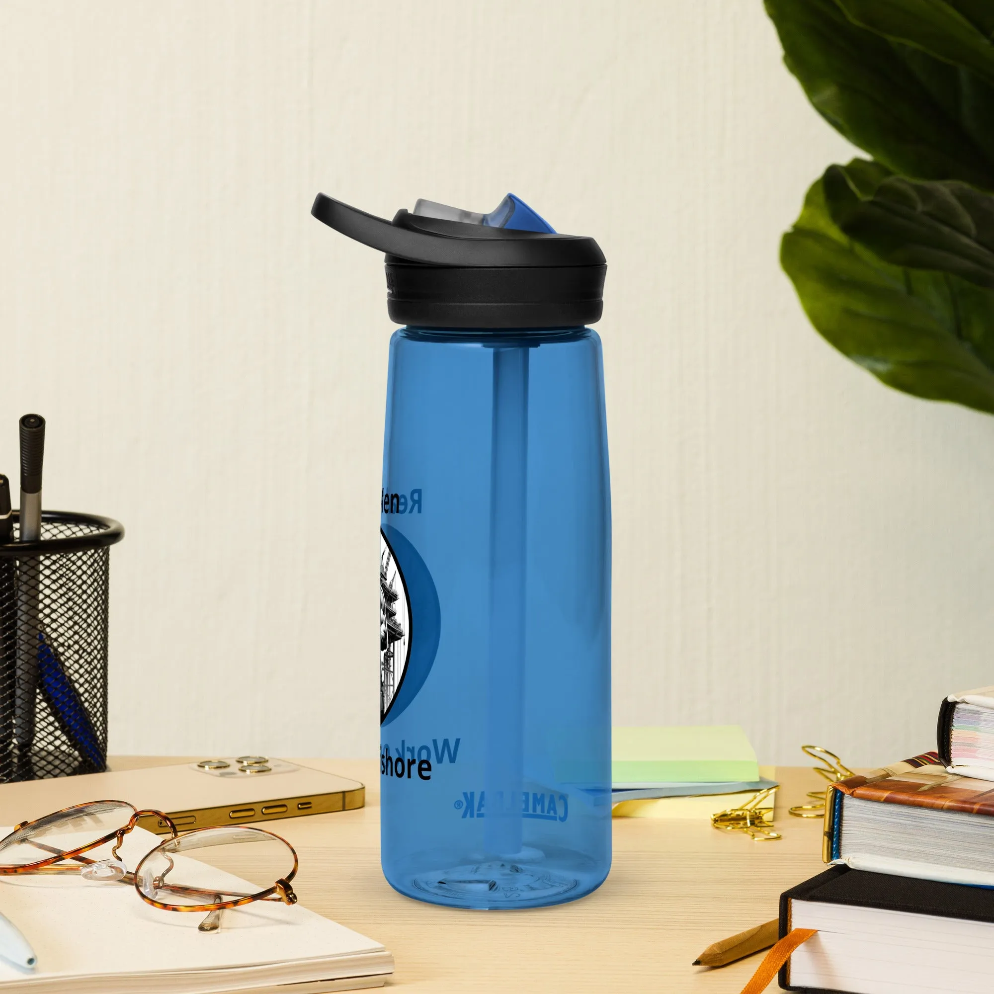Sports water bottle - Real Men Work Offshore 1