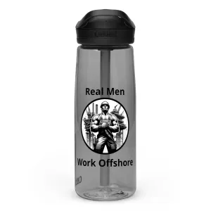 Sports water bottle - Real Men Work Offshore 1