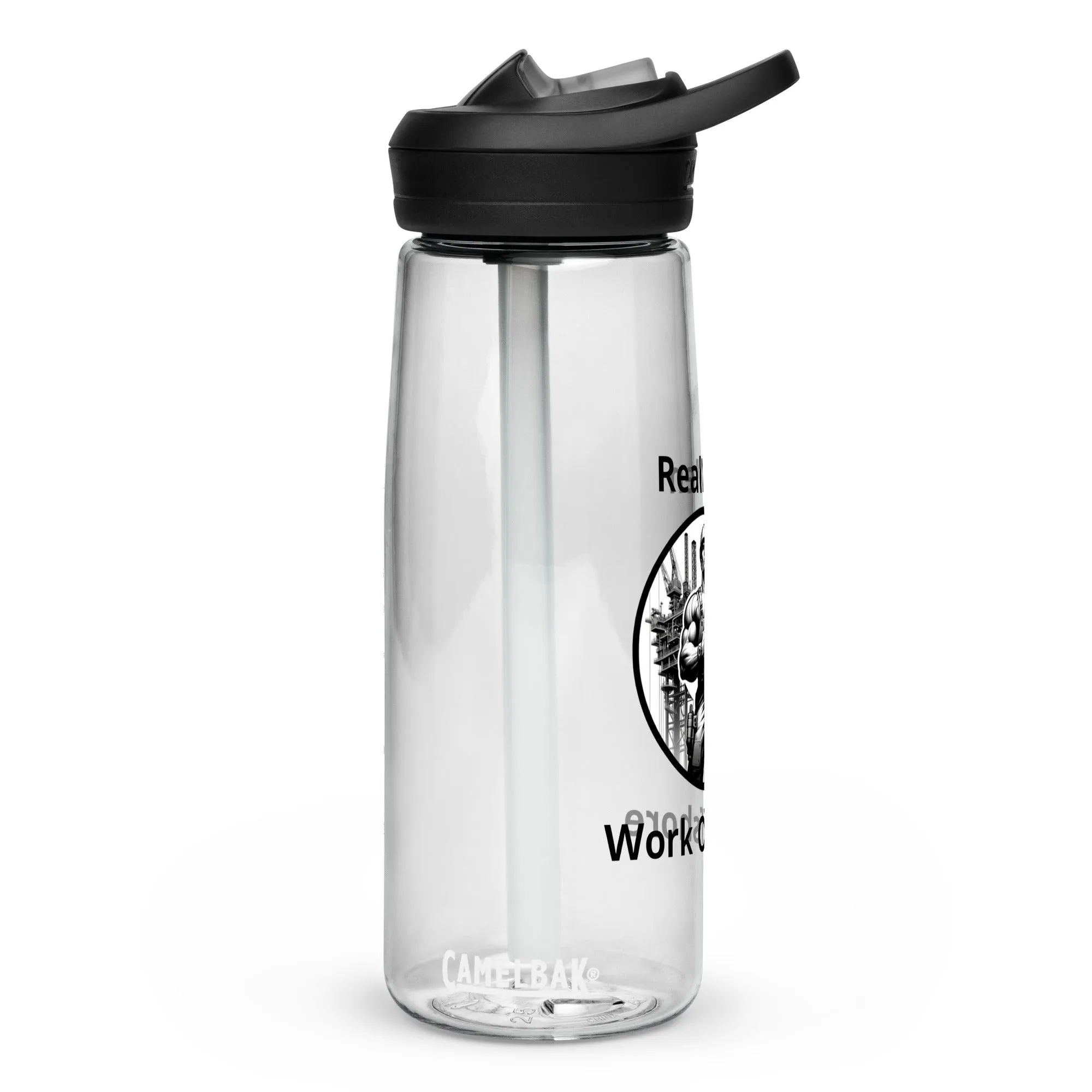 Sports water bottle - Real Men Work Offshore 1