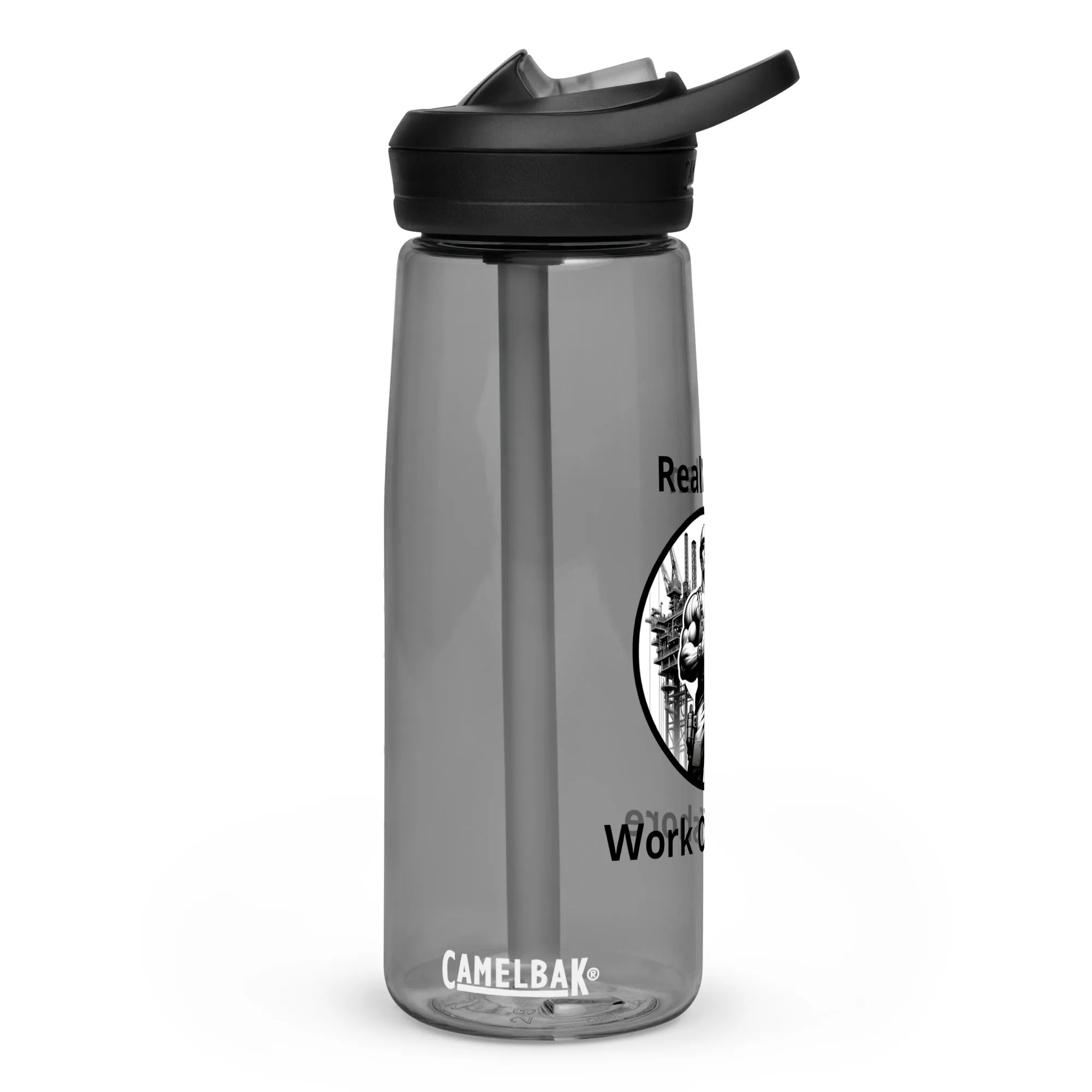 Sports water bottle - Real Men Work Offshore 1