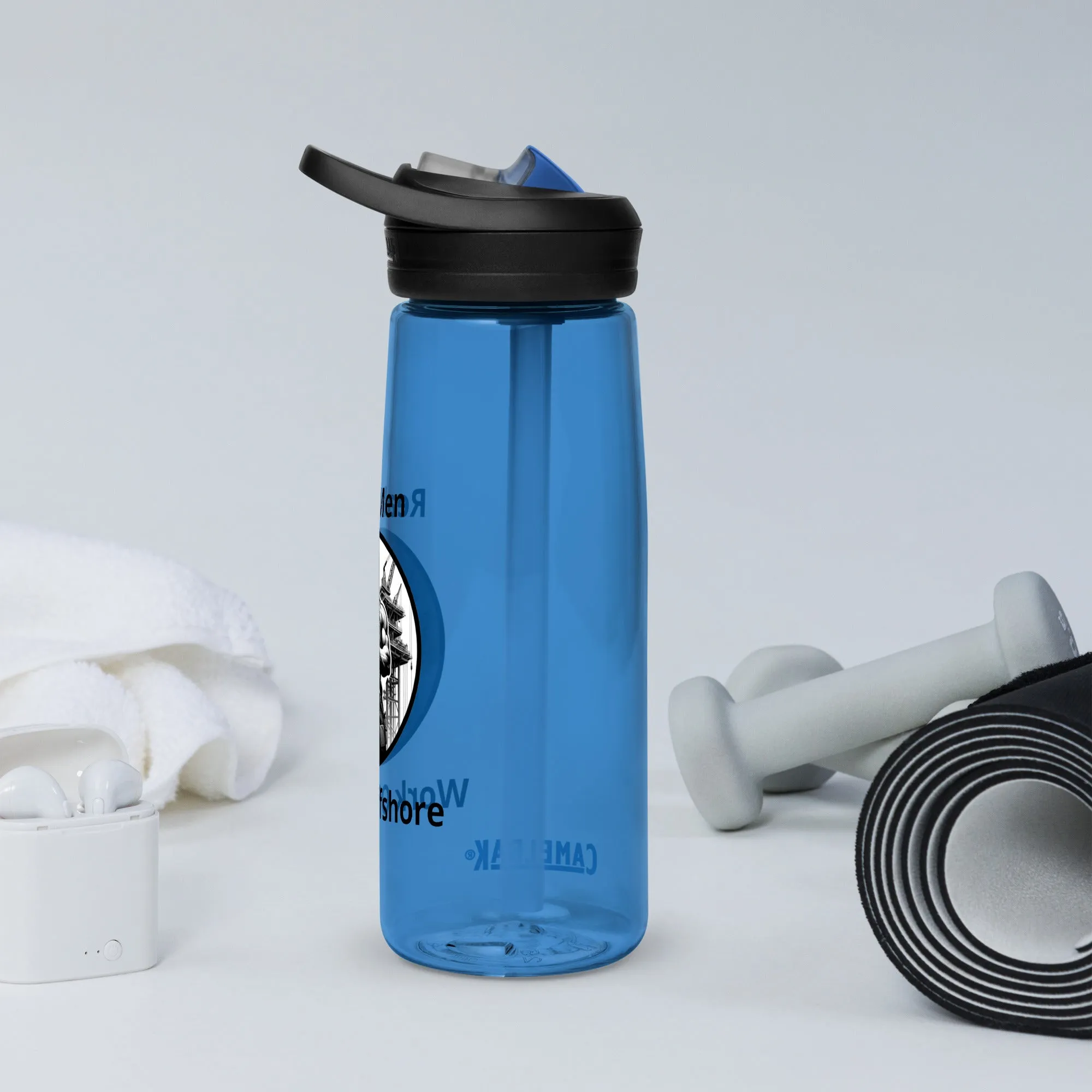 Sports water bottle - Real Men Work Offshore 1