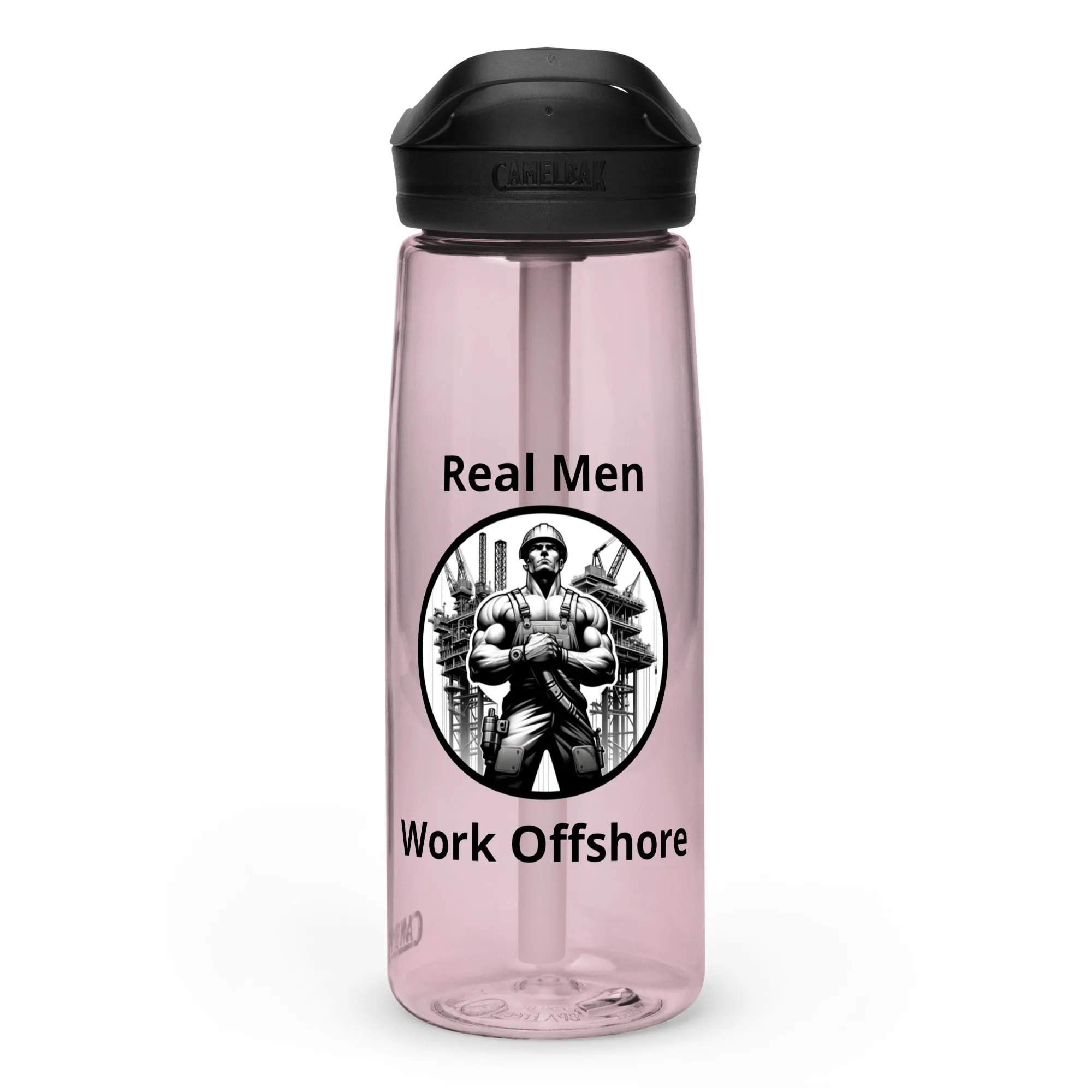 Sports water bottle - Real Men Work Offshore 1