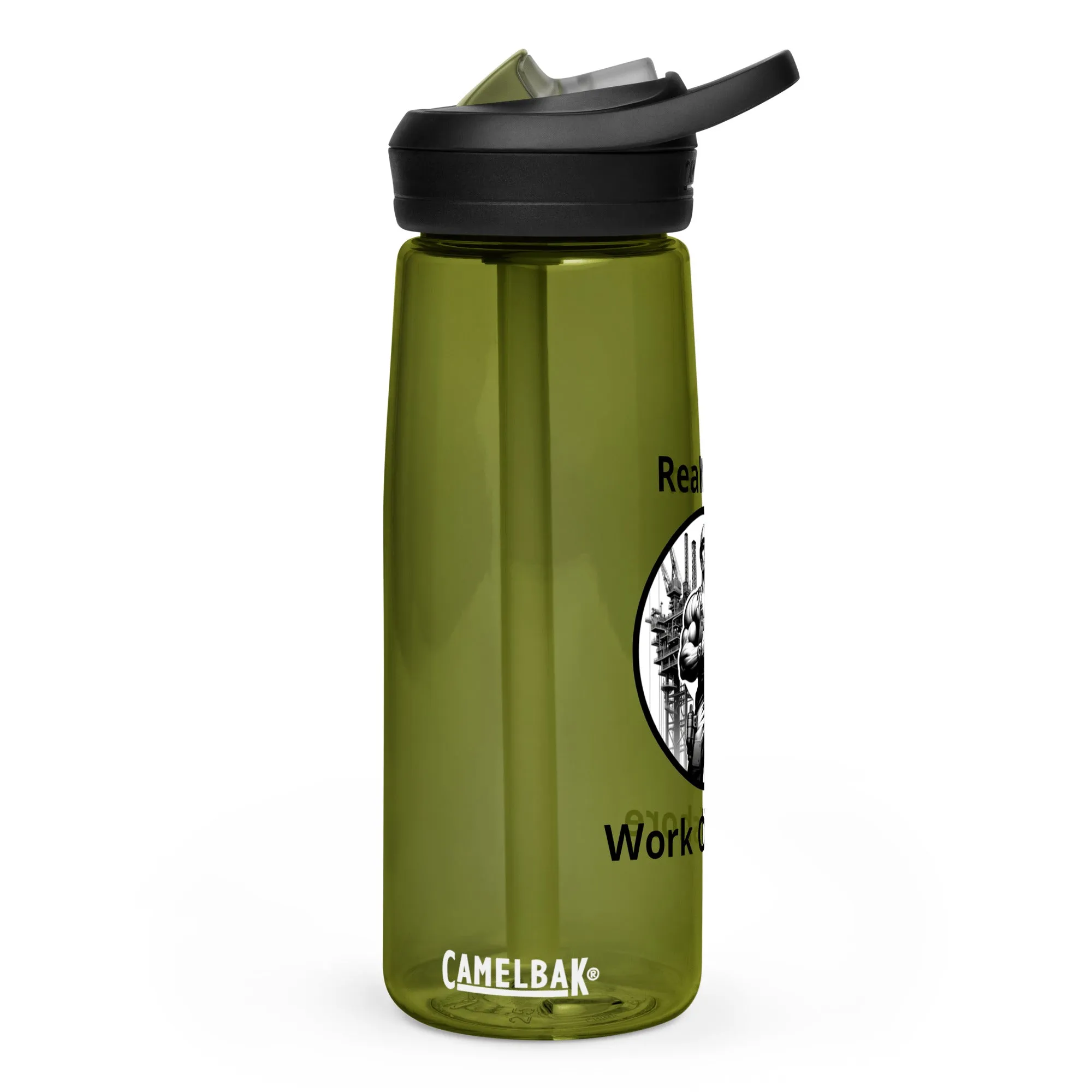 Sports water bottle - Real Men Work Offshore 1